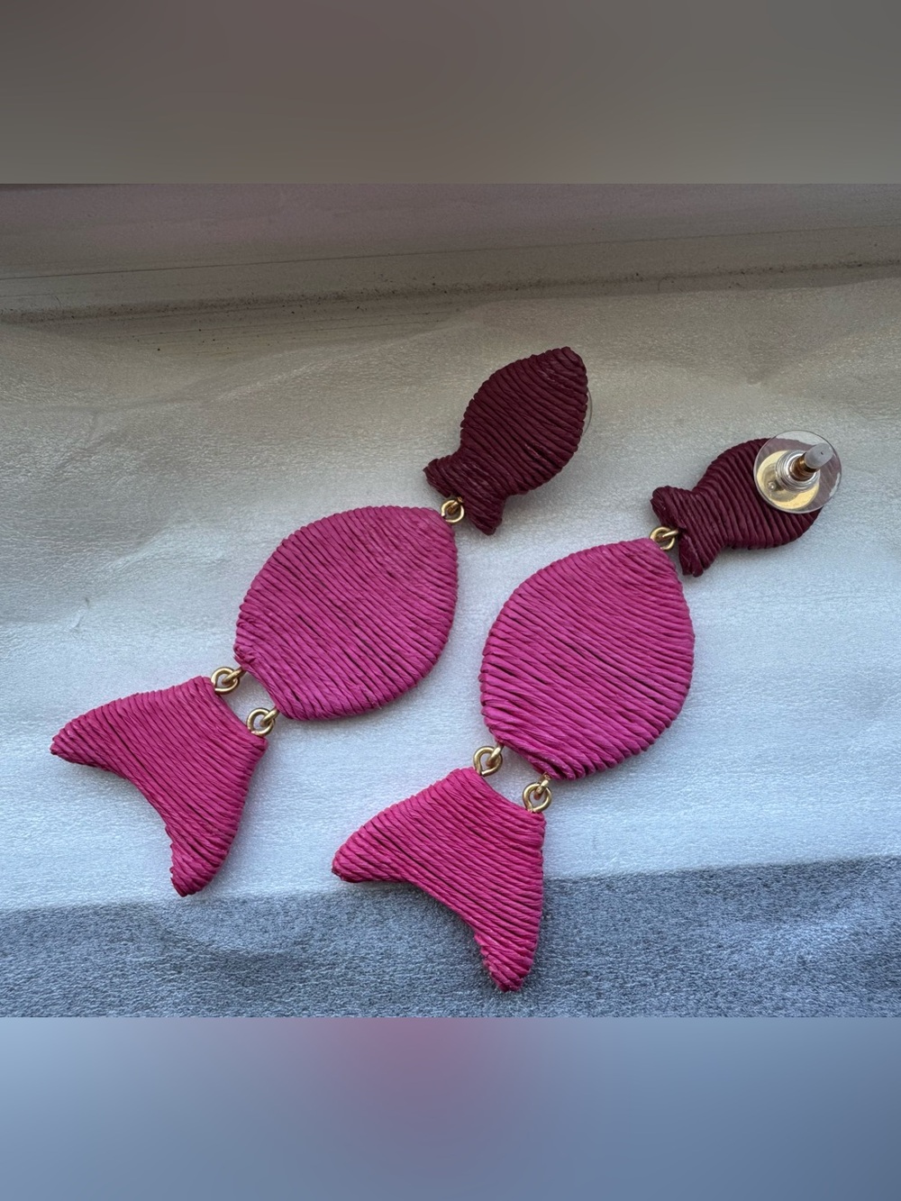 Pink Raffia Gilly Earrings